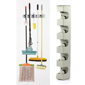 Wall Mounted Storage Mop Holder Brush Broom Hanger Storage Rack Kitchen Organizer with Mounted Accessory Hanging Kitchen Tool