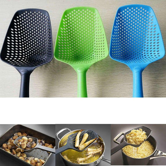 Cooking Shovels Colander Strainers Silicone Draining Spoon Strainers Noodles Forks Vegetable Pasta Filter Spoon Kitchen Tools