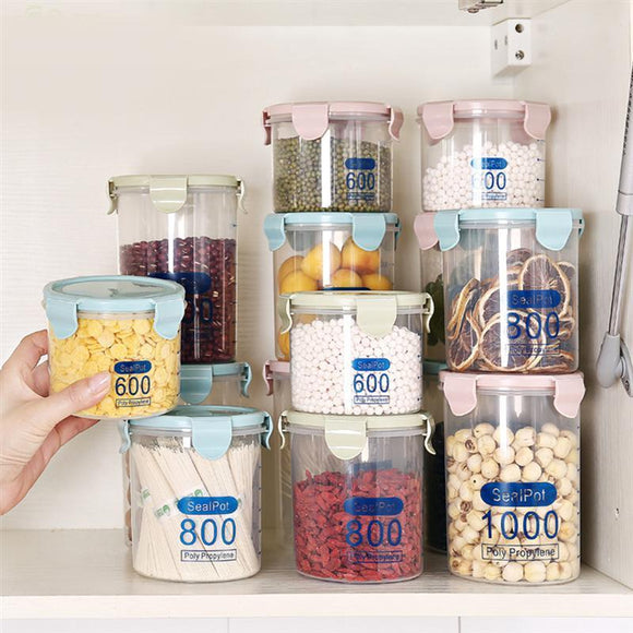 OUNONA Food Storage Box Airtight Leakproof Kitchen Storage Bottle Food Grain Container with Locking Lids for Snacks Rice Sugar