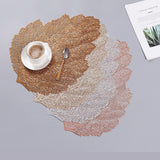 Placemat for dining table Coasters Leaf Simulation Plant Cup PVC Coffee Table Mats Kitchen Christmas Home Decoration