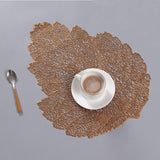 Placemat for dining table Coasters Leaf Simulation Plant Cup PVC Coffee Table Mats Kitchen Christmas Home Decoration