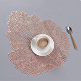 Placemat for dining table Coasters Leaf Simulation Plant Cup PVC Coffee Table Mats Kitchen Christmas Home Decoration