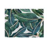 Fuwatacchi Green Leaves Placemat for Dining Table Simple Style Drink Coasters Rectangle Cup Pad Tableware Mat Kitchen Decoration