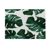 Fuwatacchi Green Leaves Placemat for Dining Table Simple Style Drink Coasters Rectangle Cup Pad Tableware Mat Kitchen Decoration