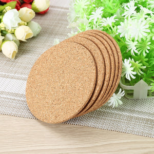 6pcs/lot Natural Cork Coaster Heat Resistant Cup Mug Mat Coffee Tea Hot Drink Placemat for Dining Table Kitchen Accessories