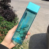 New Square Water Bottle Plastic Sport Scrub Leak Proof Drinking My Bottle Portable Fashion Drinkware Tour Bottles