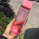 New Square Water Bottle Plastic Sport Scrub Leak Proof Drinking My Bottle Portable Fashion Drinkware Tour Bottles