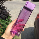 New Square Water Bottle Plastic Sport Scrub Leak Proof Drinking My Bottle Portable Fashion Drinkware Tour Bottles