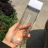 New Square Water Bottle Plastic Sport Scrub Leak Proof Drinking My Bottle Portable Fashion Drinkware Tour Bottles