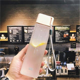 New Square Water Bottle Plastic Sport Scrub Leak Proof Drinking My Bottle Portable Fashion Drinkware Tour Bottles