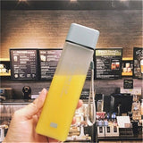 New Square Water Bottle Plastic Sport Scrub Leak Proof Drinking My Bottle Portable Fashion Drinkware Tour Bottles