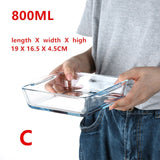 Large Capacity Clear Toughened Glass Baking Dish Pan Oven Basics Plate Bakeware Non-Stick Kitchen Tool Cheese Rice Storage Tray