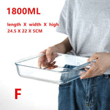 Large Capacity Clear Toughened Glass Baking Dish Pan Oven Basics Plate Bakeware Non-Stick Kitchen Tool Cheese Rice Storage Tray