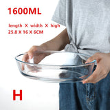 Large Capacity Clear Toughened Glass Baking Dish Pan Oven Basics Plate Bakeware Non-Stick Kitchen Tool Cheese Rice Storage Tray