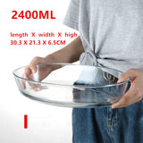 Large Capacity Clear Toughened Glass Baking Dish Pan Oven Basics Plate Bakeware Non-Stick Kitchen Tool Cheese Rice Storage Tray