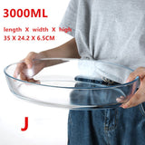 Large Capacity Clear Toughened Glass Baking Dish Pan Oven Basics Plate Bakeware Non-Stick Kitchen Tool Cheese Rice Storage Tray