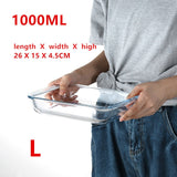 Large Capacity Clear Toughened Glass Baking Dish Pan Oven Basics Plate Bakeware Non-Stick Kitchen Tool Cheese Rice Storage Tray