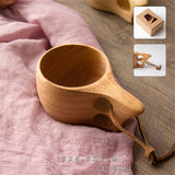 Hot Chinese Portable Wood Coffee Mug Rubber Wooden Tea Milk Cups Water Drinking Mugs Drinkware Handmade Juice Lemon Teacup Gift