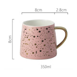 Bignosedeer 330ML ceramic cup  milk cups luxury Nordic Wave point Coffee mugs Christmas gifts mug and cup