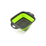 WOWCC Foldable Fruit Vegetable Washing Basket Strainer Portable Silicone Colander Collapsible Drainer With Handle Kitchen Tools