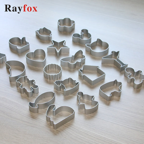 28 Style Cookie Cutters Moulds Aluminum Alloy Cute Animal Shape Biscuit Mold DIY Fondant Pastry Decorating Baking Kitchen Tools