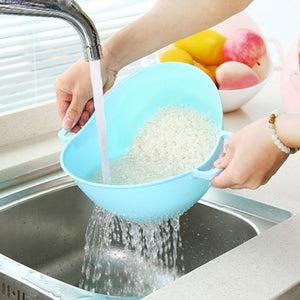 New arrival Double Handle Rice Washing Machine Rice Strainer  Basket Kitchen Basket Rice Wash Sieve Strainer Kitchen Tool Helper