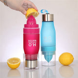 SEAAN Gift 650ML H2O Lemon Juice Fruit Water Bottle Infuser Drinkware For Outdoor Portable Shaker Sports Bottle BPA Free