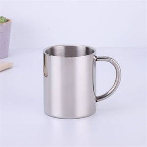 Stainless Steel Mug Silver Color Double Wall Travel Tumbler Simple Milk Coffee Mug Tea Cup 220ml/300ml/400ml