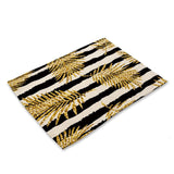 1Pcs Bronzing Pattern Kitchen Placemat Dining Table Mat Drink Coaster Cotton Linen Pads Bowl Cup Mats 42*32cm Home Decor MG0033