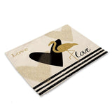 1Pcs Bronzing Pattern Kitchen Placemat Dining Table Mat Drink Coaster Cotton Linen Pads Bowl Cup Mats 42*32cm Home Decor MG0033