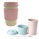 1Pcs Eco-friendly Coffee Tea Cup Wheat Straw Travel Water Drink Mug with Silicone Lid Drinking Mugs