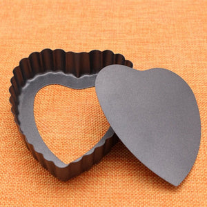 Heart Shape Laced Quiche Pan Nonstick Pie Pan Bakeware With Removable Bottom Easy Release Cake Decor Mould DIY Baking Tools