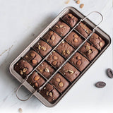 Professional Bakeware 18 Cavity Baking Tools Easy Cleaning Square Lattice Chocolate Cake Mold Brownie Baking Pan Non-Stick