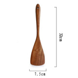 1PC Natural Wood Tableware Spoon Ladle Turner Long Rice Colander Soup Skimmer Cooking Spoons Scoop Kitchen Tool Set