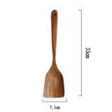 1PC Natural Wood Tableware Spoon Ladle Turner Long Rice Colander Soup Skimmer Cooking Spoons Scoop Kitchen Tool Set