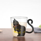 Letter Printed Transparent Creative Glass Coffee Tea Drinks Dessert Breakfast Milk Cup Glass Mugs Handle Drinkware