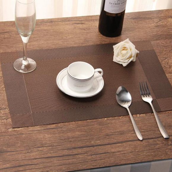 4PCS PVC Placemats Dining Room Placemats Dinner Table Heat Insulation Mat Tableware Mats