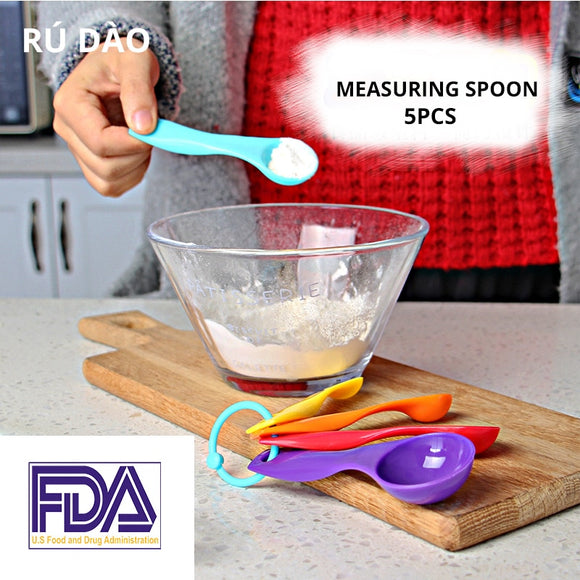 5pcs/set Creative Measuring Spoon Silicone Measuring Ladle Baking Cooking Kitchen Coffee Tools with Scale Kitchen Tools R18