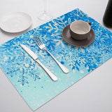 Beautiful ice and snow Pattern Table Mat Winter white snowflake Placemat for Wedding Kitchen Decor Coasters Dining Accessories