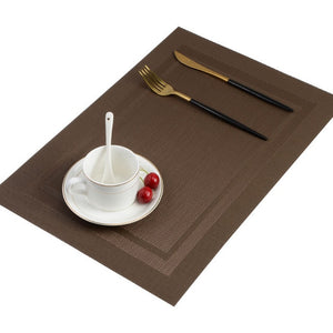 6PCS  PVC Placemat For Dining Table Non-slip Table Mat Kitchen Accessories Anti-skid And Heat-insulation