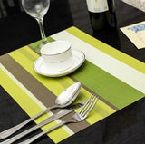 1pcs Europe Style PVC Dining Table Mat Kitchen Accessories Stripe Rectangle Placemats For Table 30*45cm Non-slip Insulation Coas