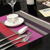 1pcs Europe Style PVC Dining Table Mat Kitchen Accessories Stripe Rectangle Placemats For Table 30*45cm Non-slip Insulation Coas