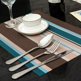 1pcs Europe Style PVC Dining Table Mat Kitchen Accessories Stripe Rectangle Placemats For Table 30*45cm Non-slip Insulation Coas