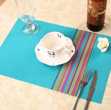 1pcs Europe Style PVC Dining Table Mat Kitchen Accessories Stripe Rectangle Placemats For Table 30*45cm Non-slip Insulation Coas