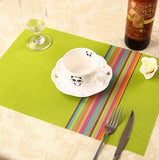 1pcs Europe Style PVC Dining Table Mat Kitchen Accessories Stripe Rectangle Placemats For Table 30*45cm Non-slip Insulation Coas