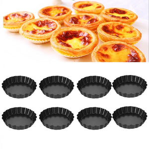 2/4/8 pcs Non-Stick Pie Pizza Pan Molds Cake Round Mould Removable Bottom 4 Inch Mini Tart Pans set Bakeware