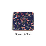 Table Mat Round Dining Table Placemats Square Wooden Cup Pad Cork Flowers Insulation Mat Round Coasters Pad Coaster Kitchen Mat