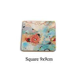 Table Mat Round Dining Table Placemats Square Wooden Cup Pad Cork Flowers Insulation Mat Round Coasters Pad Coaster Kitchen Mat