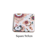 Table Mat Round Dining Table Placemats Square Wooden Cup Pad Cork Flowers Insulation Mat Round Coasters Pad Coaster Kitchen Mat