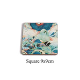 Table Mat Round Dining Table Placemats Square Wooden Cup Pad Cork Flowers Insulation Mat Round Coasters Pad Coaster Kitchen Mat